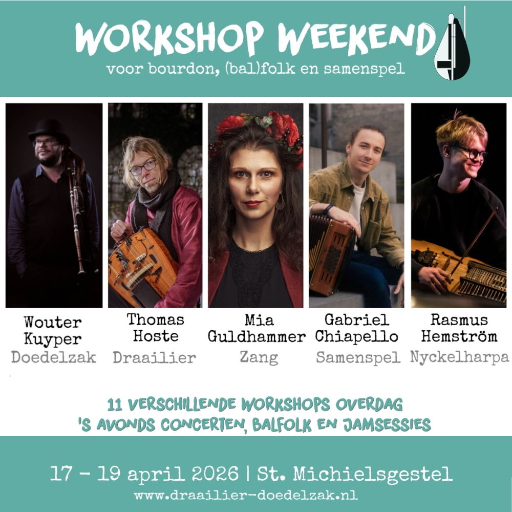 Workshopweekend voor zang, nyckelharpa, draailier, doedelzak etc
